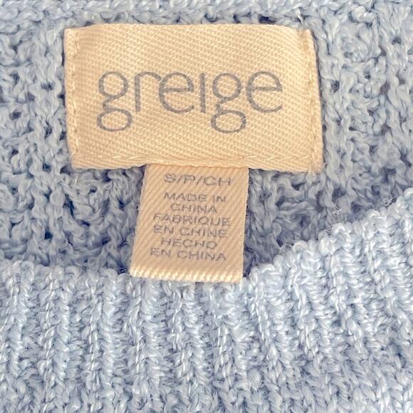Griege Powder Blue Short Sleeve Knit Capsule Sweater S - Picture 6 of 8
